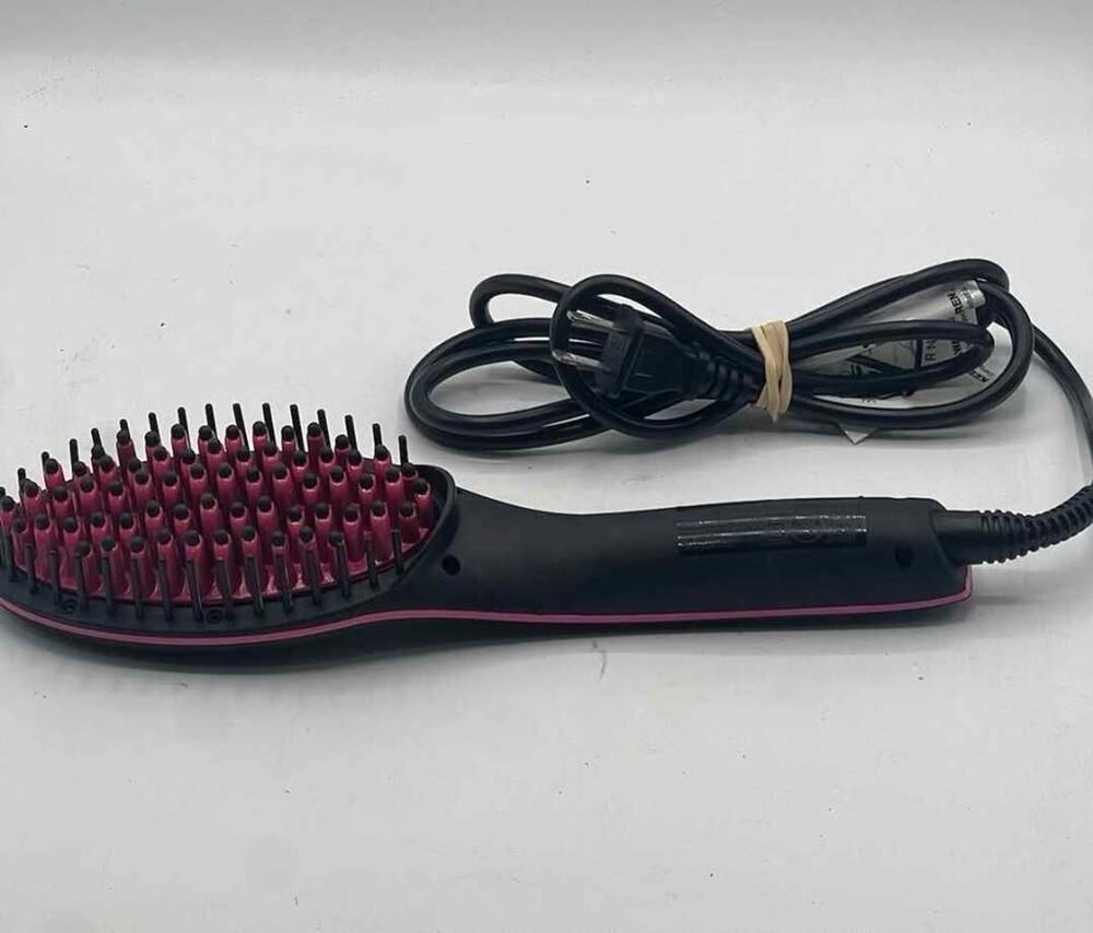 Simply Straight Ceramic Hair Straightening Brush Heated Black